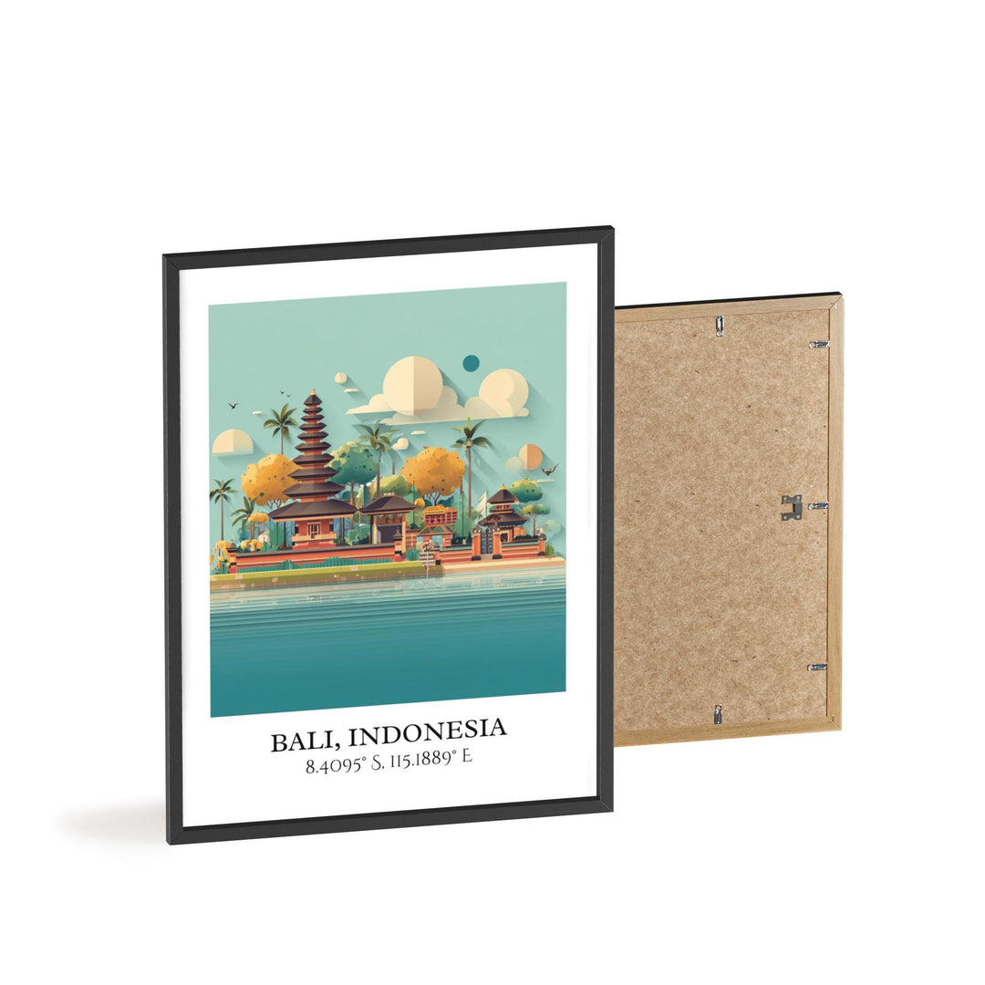Bali Indonesia Art, Bali Retro Travel Art, Bali Indonesia Home Decor, Bali Gift, Indonesia Travel Art, Travel Prints, Housewarming Gift