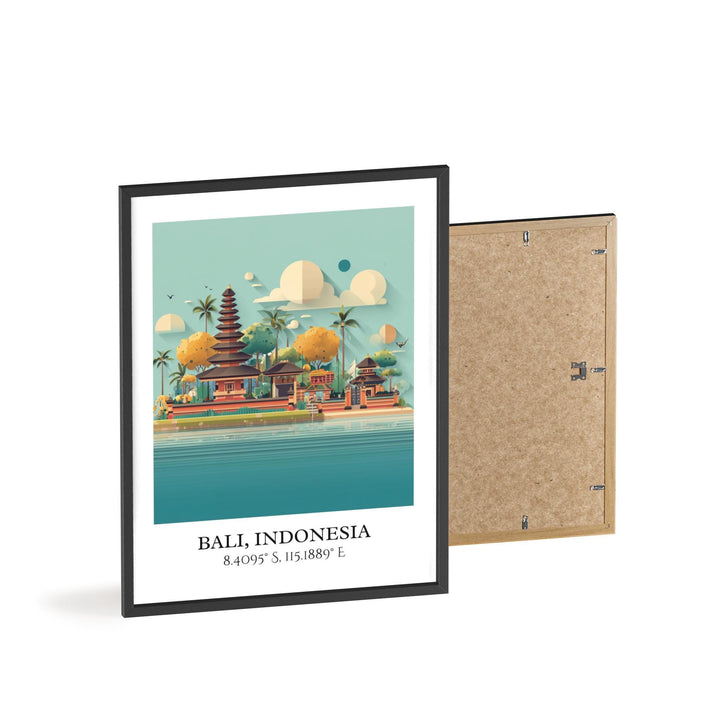 Bali Indonesia Art, Bali Retro Travel Art, Bali Indonesia Home Decor, Bali Gift, Indonesia Travel Art, Travel Prints, Housewarming Gift