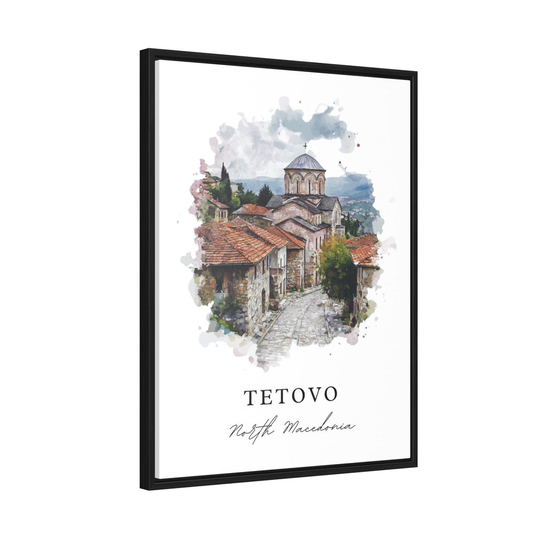 Tetovo Wall Art, Tetovo Print, Tetovo Watercolor Art, North Macedonia Gift, Tetovo Macedonia