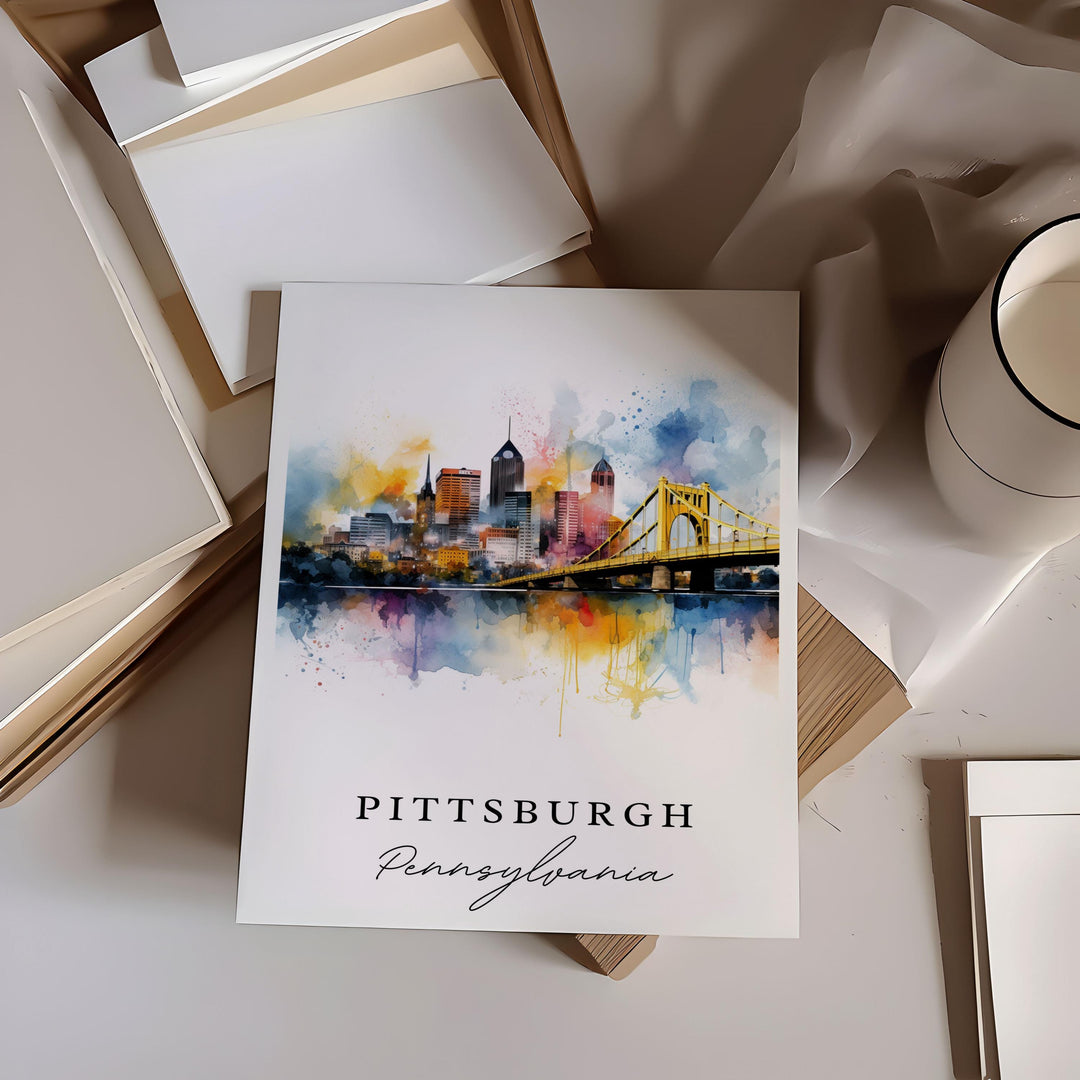 Pittsburgh PA wall art - Pennsylvania, Pittsburgh poster, Pittsburgh Wedding gift, Birthday present, Custom Text, Personalized Gift