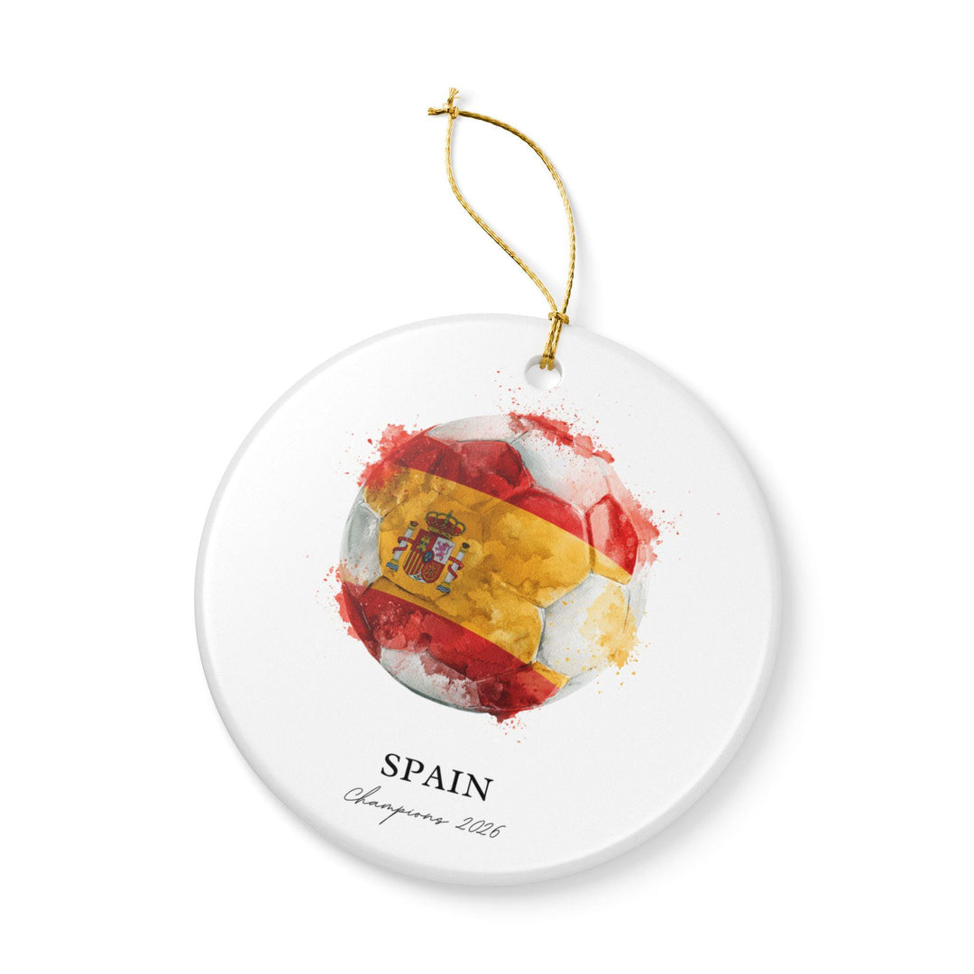 Spain Soccer Ornament 2026 | Champions Football Fan Keepsake, Spain Christmas Ornament