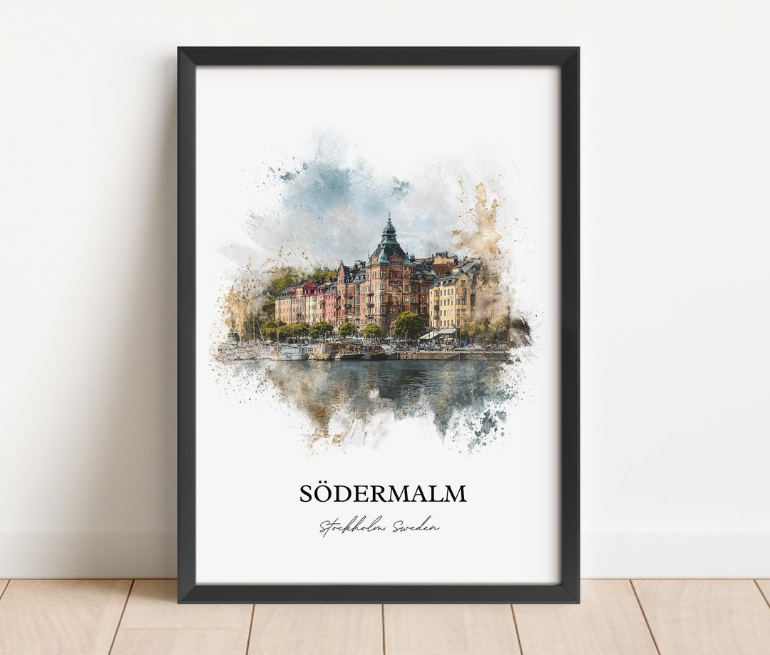 Södermalm, Sweden – Watercolor Art Print