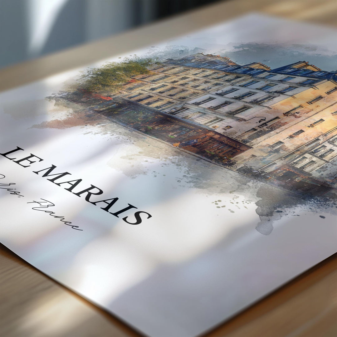 Le Marais, France – Watercolor Art Print