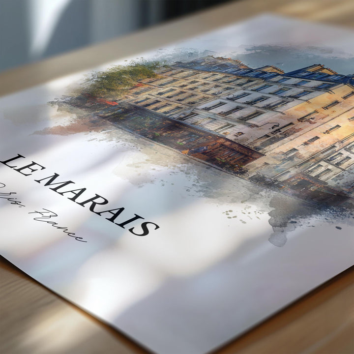 Le Marais, France – Watercolor Art Print