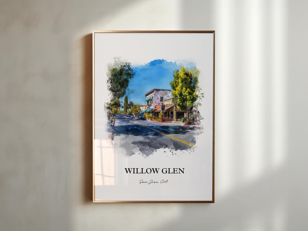 Willow Glen, California – Watercolor Art Print