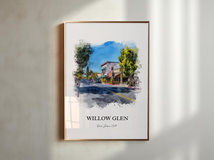 Willow Glen, California – Watercolor Art Print