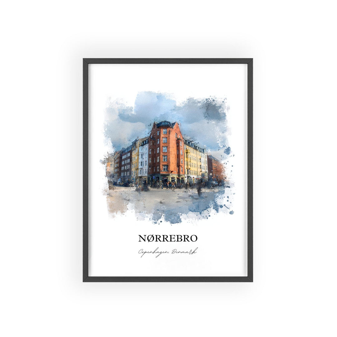 Nørrebro, Denmark – Watercolor Art Print