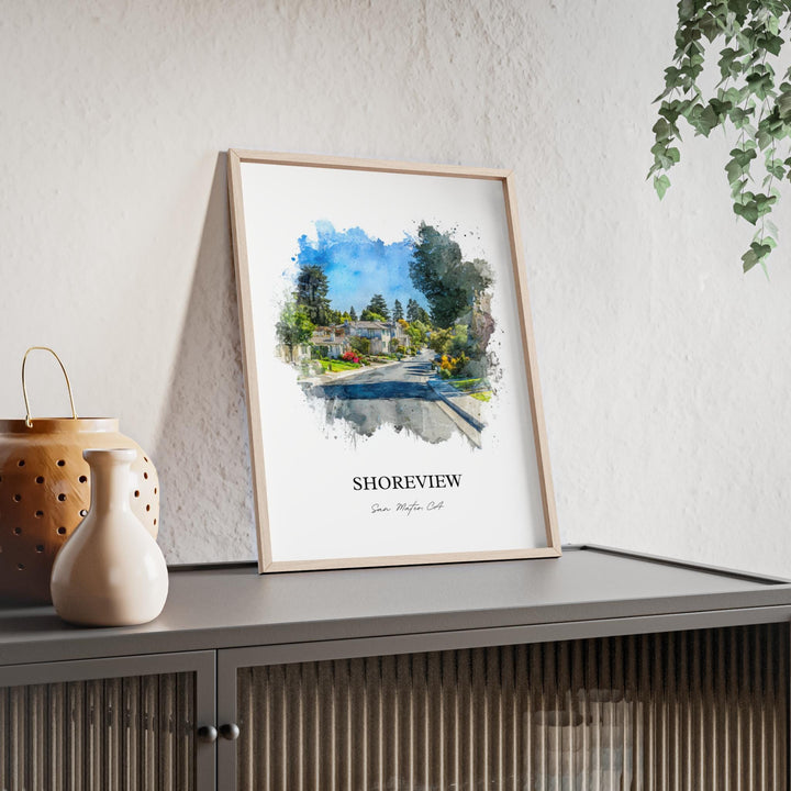 Shoreview, California – Watercolor Art Print