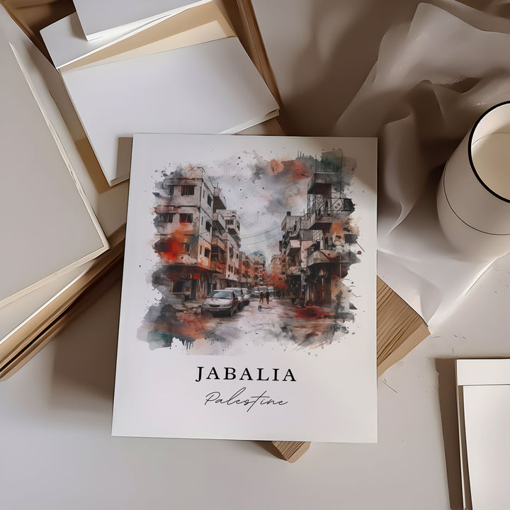 Jabalia Wall Art, Palestine Print, Jabalia Wall Art, Palestine Gift, Jabalia Travel Print, Travel Poster, Travel Gift, Housewarming Gift