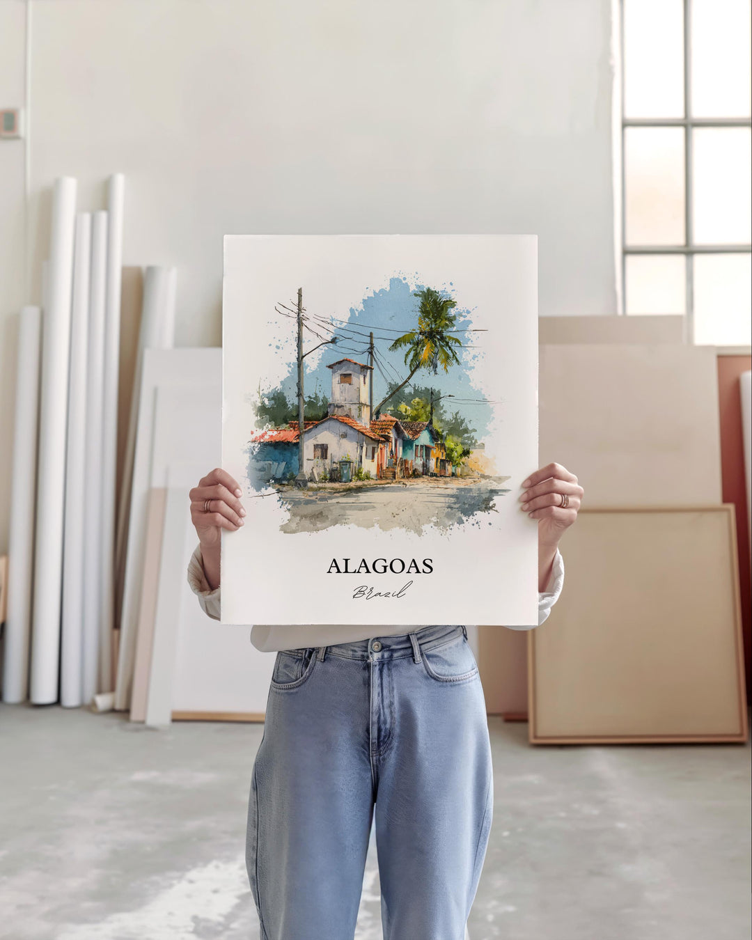 Alagoas Wall Art, Alagoas Print, Alagoas Brazil Watercolor Art, Brazil Gift, Brazil Travel Print, Travel Poster, Housewarming Gift