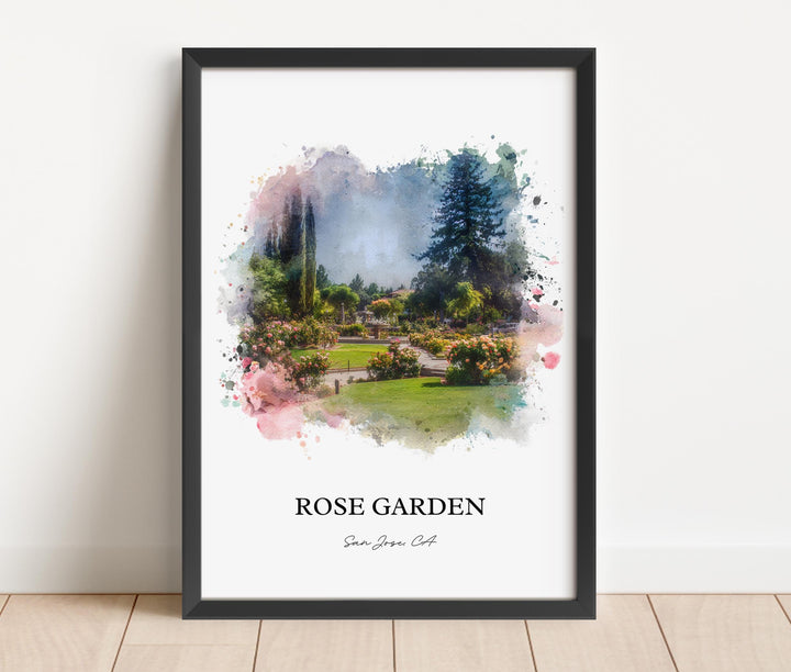 Rose Garden San Jose, CA – Watercolor Art Print