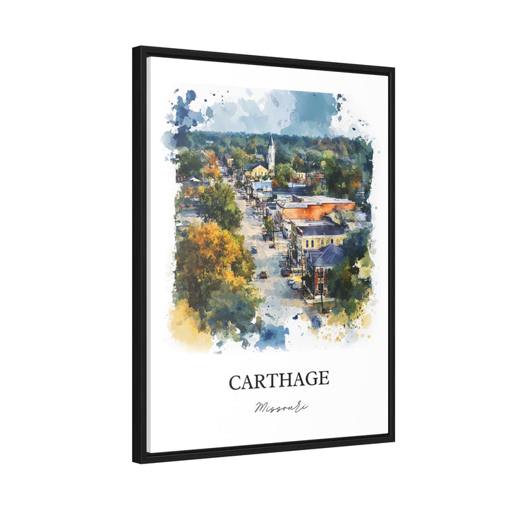 Carthage MO Wall Art, Jasper County Print, Missouri Watercolor Art, Carthage Missouri Gift, Travel Print, Travel Poster, Housewarming Gift