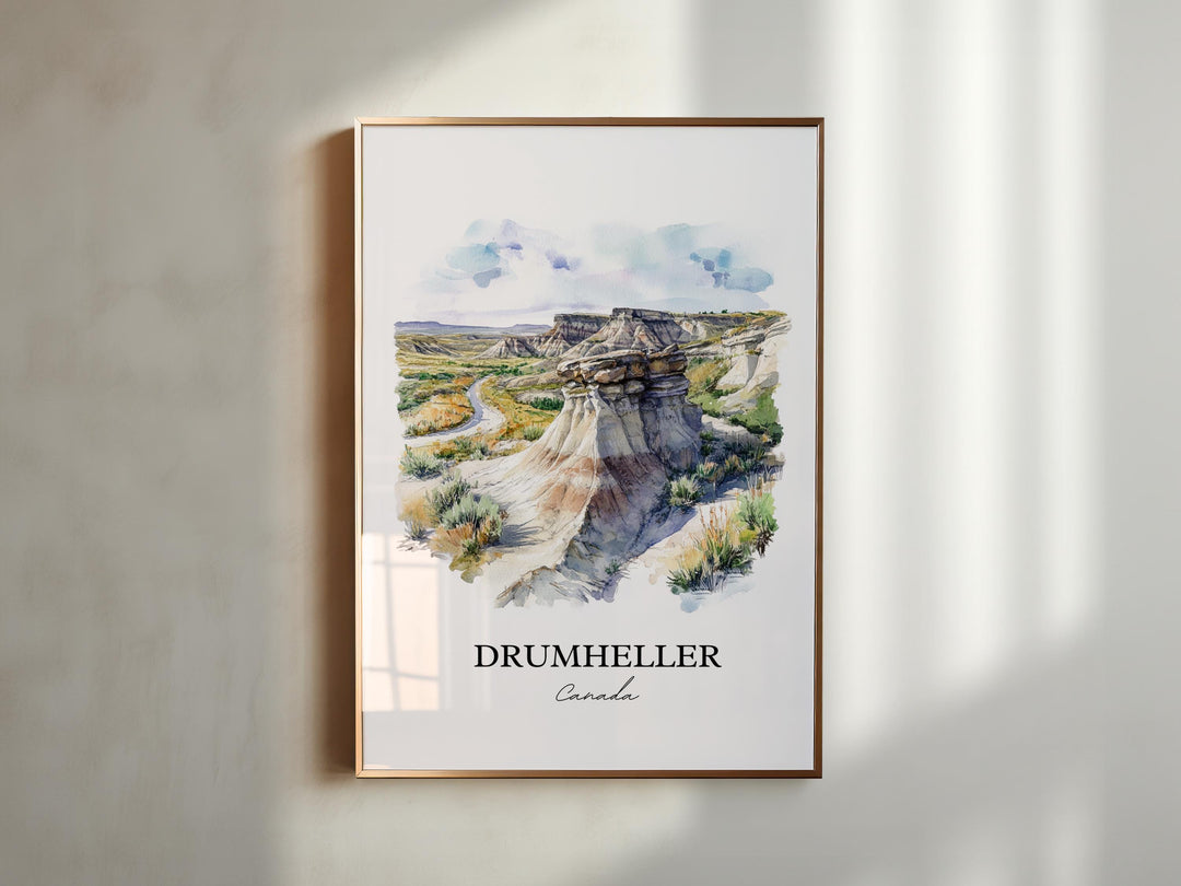 Drumheller Wall Art, Midland Provincial Park Print, Alberta Watercolor Art, Drumheller Gift, Travel Print, Travel Poster, Housewarming Gift