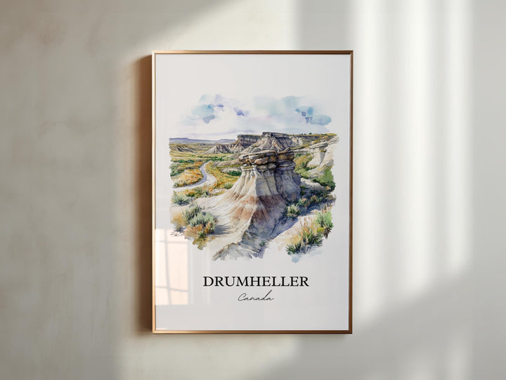 Drumheller Wall Art, Midland Provincial Park Print, Alberta Watercolor Art, Drumheller Gift, Travel Print, Travel Poster, Housewarming Gift
