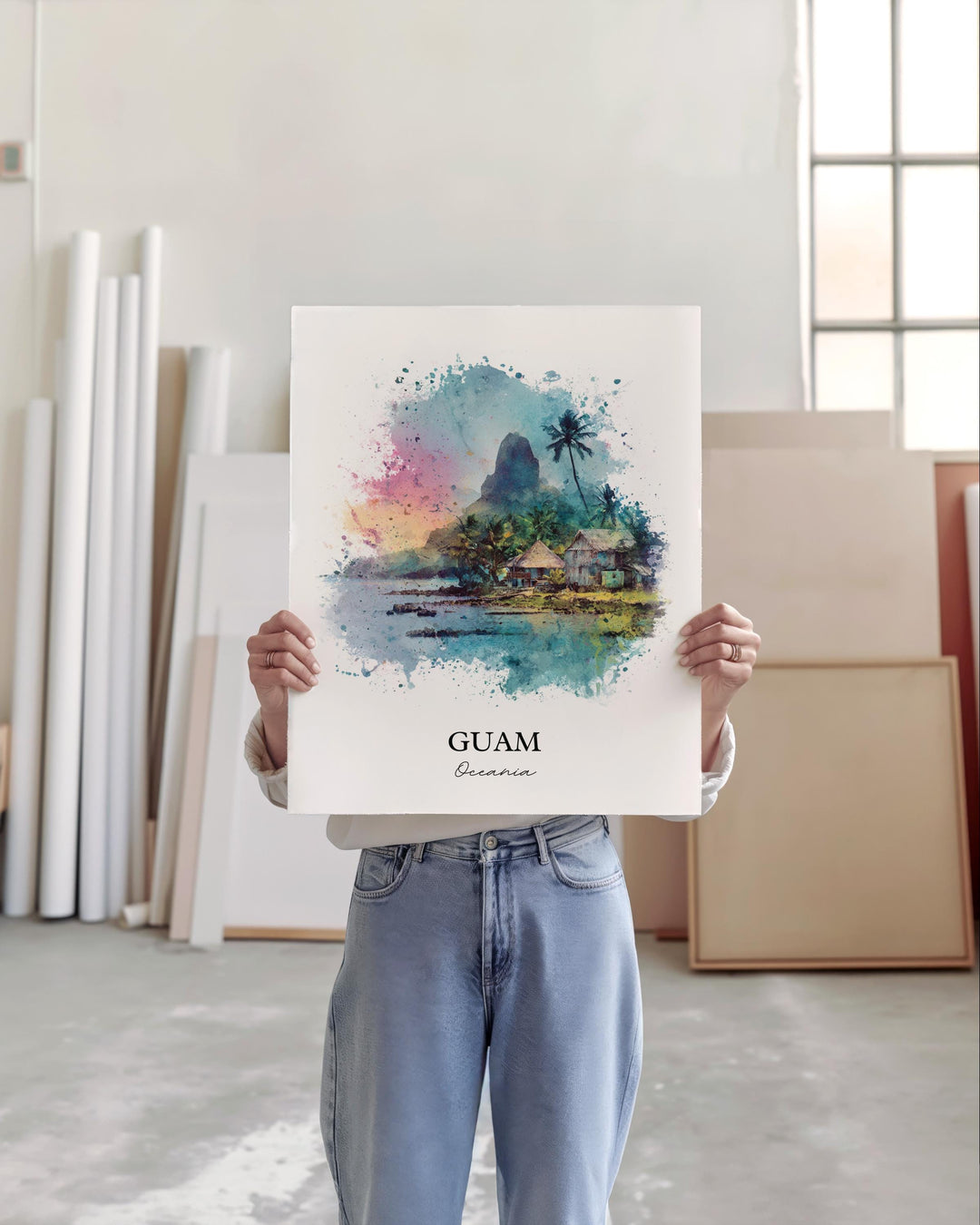 Guam Wall Art, Guam Print, Guam Watercolor Art, Guam Gift, Travel Print, Travel Poster, Housewarming Gift