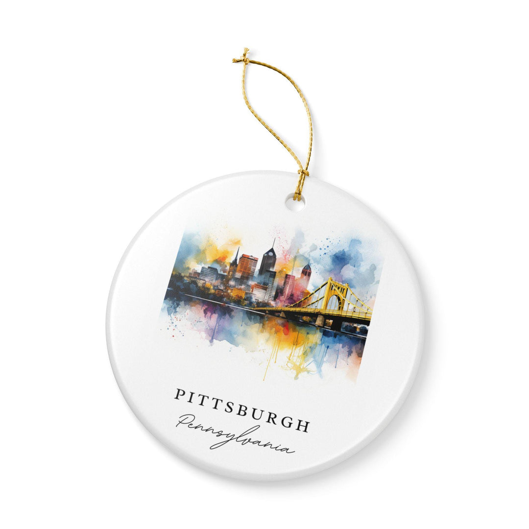 Pittsburgh Ornament: Unique Pittsburgh PA Souvenir, Pittsburgh Xmas Decor, and Authentic Pittsburgh Pennsylvania Gift