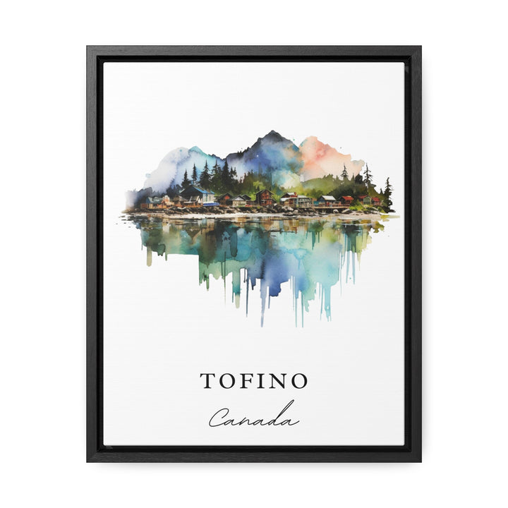 Tofino traditional travel art - Canada, Tofino poster, Wedding gift, Birthday present, Custom Text, Personalised Gift