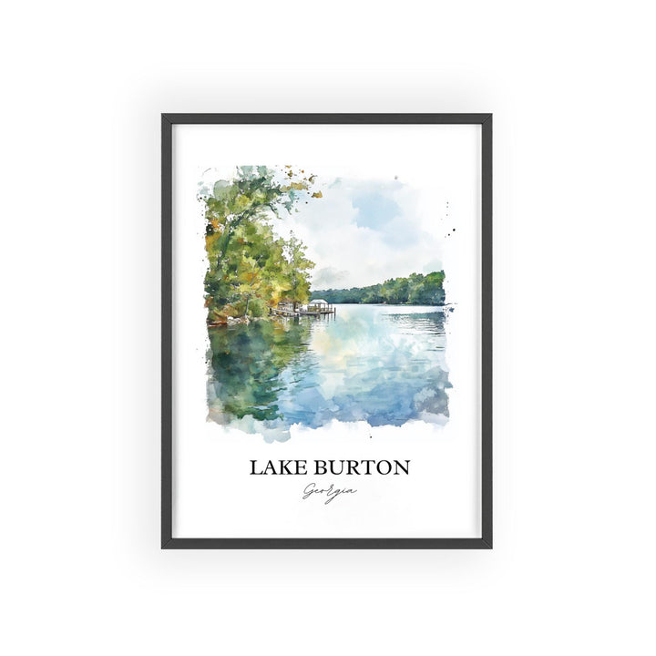 Lake Burton Wall Art, Rabun County Print, Georgia Watercolor Art, Lake Burton Gift, Travel Print, Travel Poster, Housewarming Gift