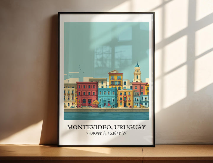 Montevideo Art, Montevideo Retro Travel Art, Montevideo Home Decor, Uruguay Gift, Uruguay Travel Art, Travel Prints, Housewarming Gift