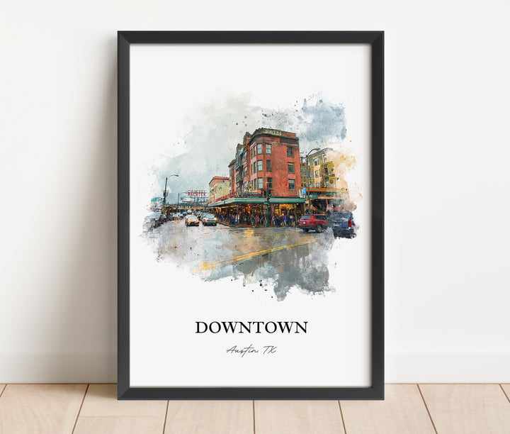Austin, Texas – Watercolor Art Print