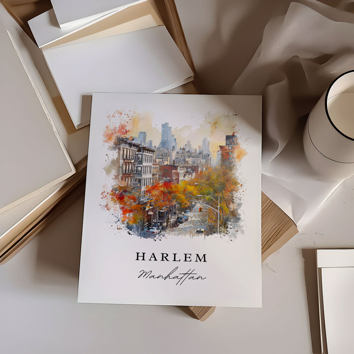 Harlem NYC wall art - Harlem New York City, Harlem gift, Harlem NYC Wedding gift, Birthday present, Custom Text, Perfect Gift