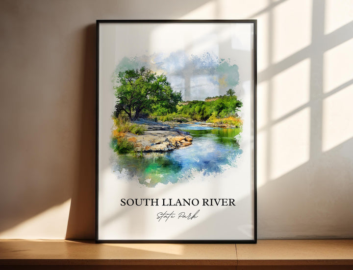 South Llano River Park Wall Art, Junction TX Print, Texas Artwork, South Llano River Gift, Travel Print, Travel Poster, Housewarming Gift