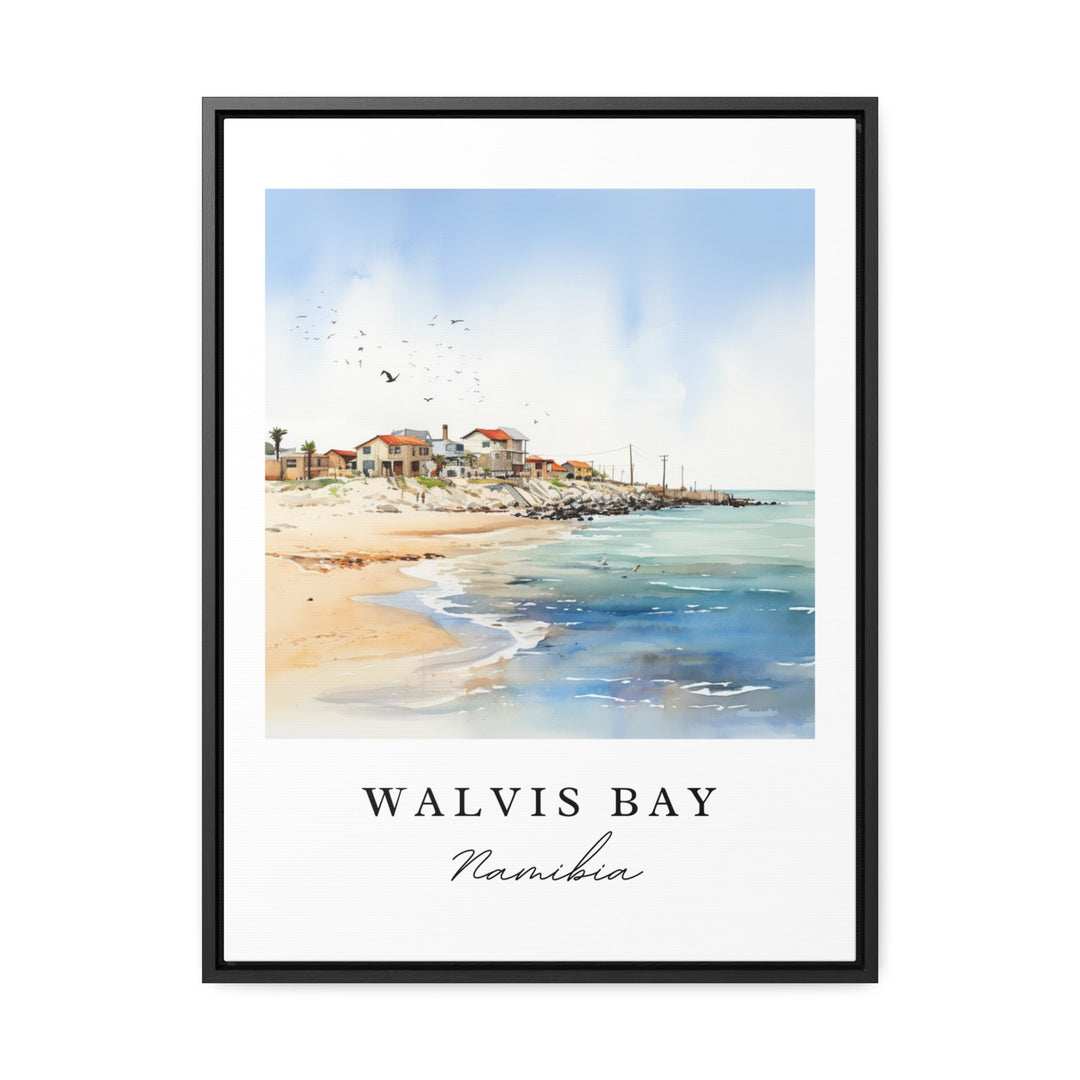 Walvis Bay traditional travel art - Namibia, Walvis Bay poster, Wedding gift, Birthday present, Custom Text, Personalized Gift