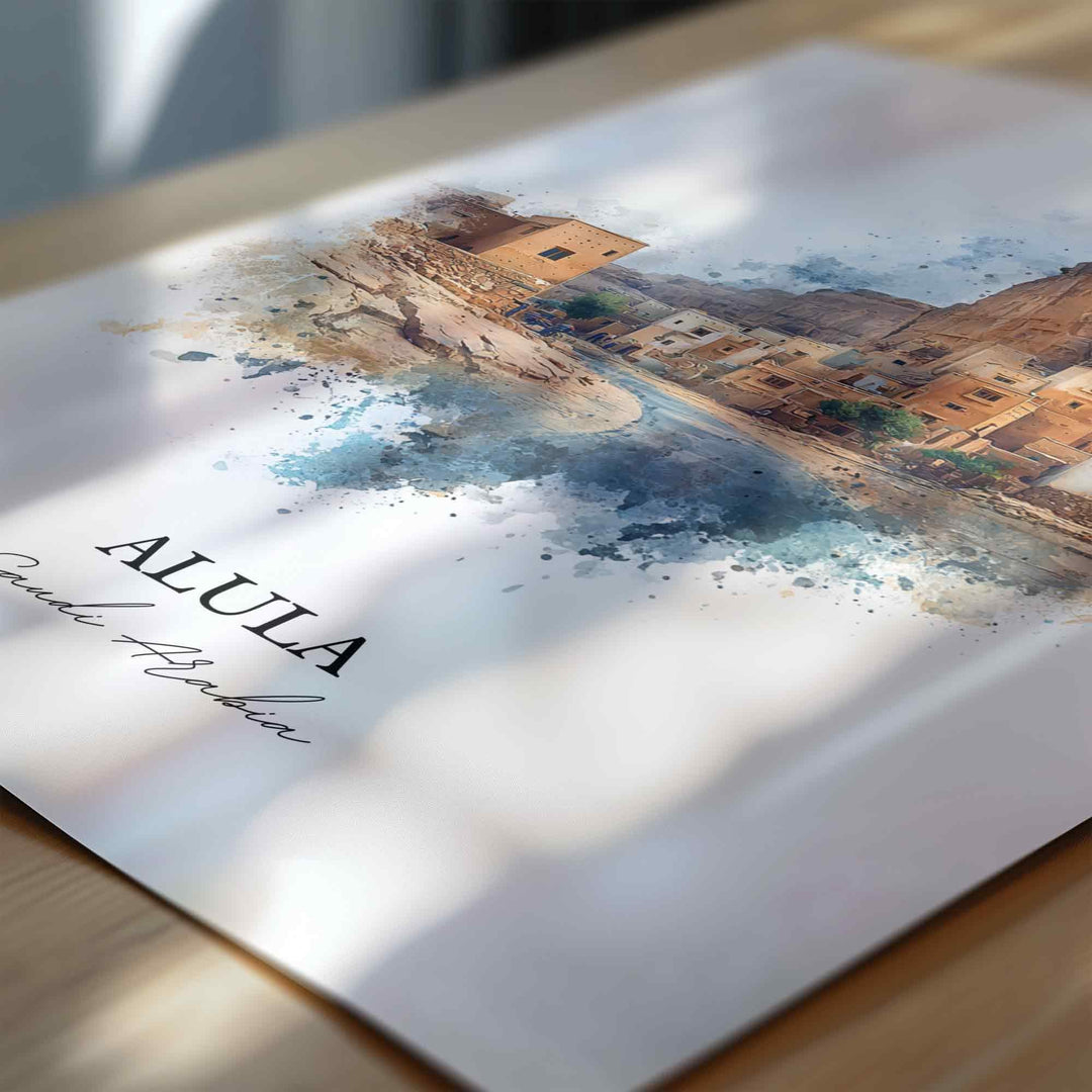 Alula, Saudi Arabia – Watercolor Art Print