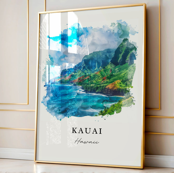 Kauai Hawaii Art, Kauai Print, Hawaii Wall Art, The Garden Island HI Gift, Travel Print, Travel Poster, Travel Gift, Housewarming Gift