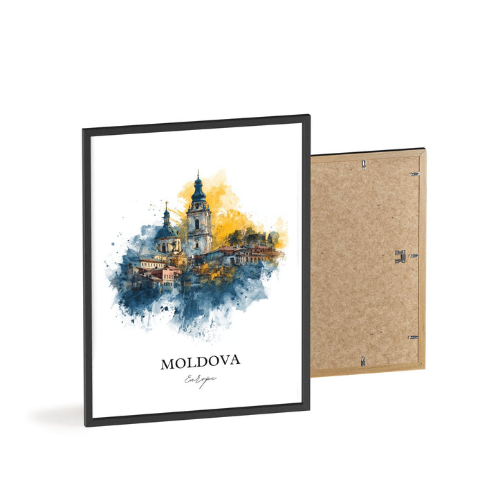 Moldova Wall Art, Moldova Print, Moldova Watercolor Art, Moldova Europe Gift, Travel Print, Travel Poster, Housewarming Gift