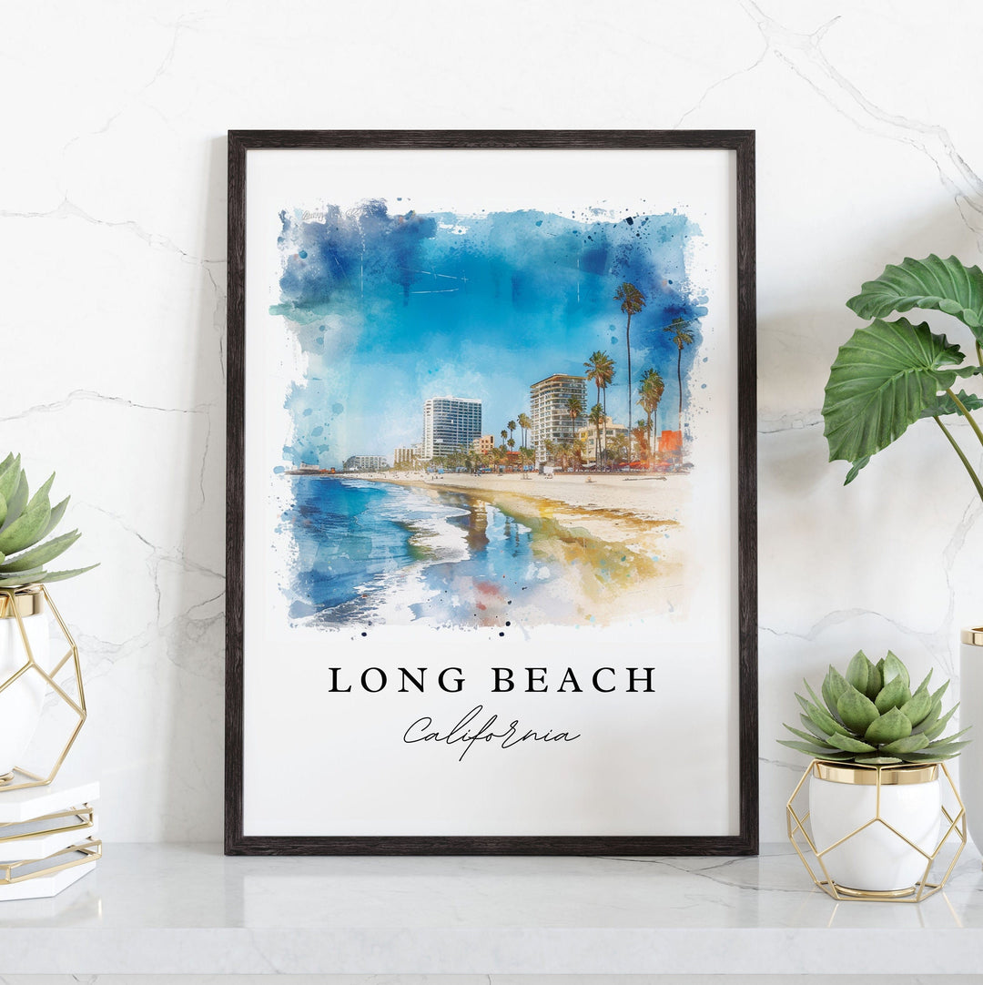 Long Beach Cali wall art - Los Angeles, Long Beach print, Long Beach CA Wedding gift, Birthday present, Custom Text, Perfect Gift