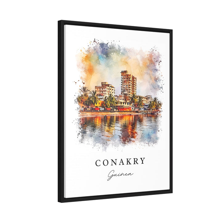 Conakry watercolor travel art - Guinea, Conakry print, Guinea Africa Wedding gift, Birthday present, Custom Text, Perfect Gift