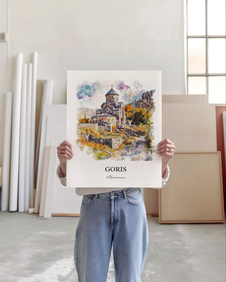 Goris, Armenia – Watercolor Art Print
