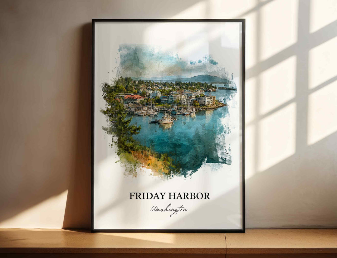 Friday Harbor, Washington – Watercolor Art Print