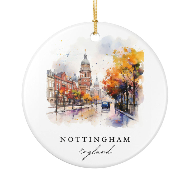 Nottingham Ornament: Unique Nottingham Souvenir, England Xmas Decor, and Authentic Nottingham England Gift