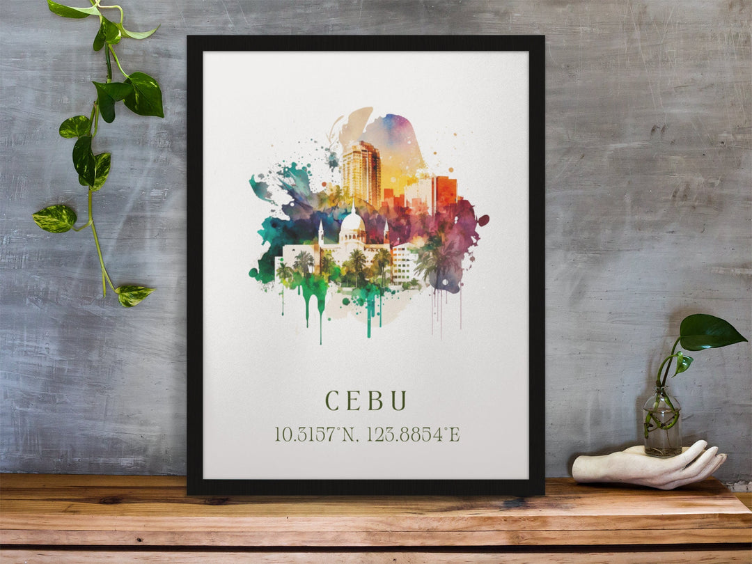 Cebu Philippines wall art - Philippines, Cebu poster, Cebu Wedding gift, Cebu Birthday present, Custom Text, Personalised Gift