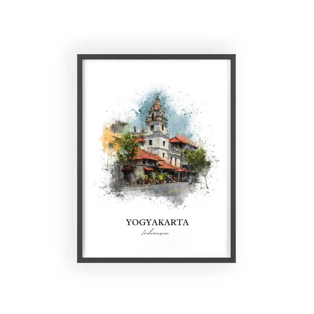 Yogyakarta, Indonesia – Watercolor Art Print