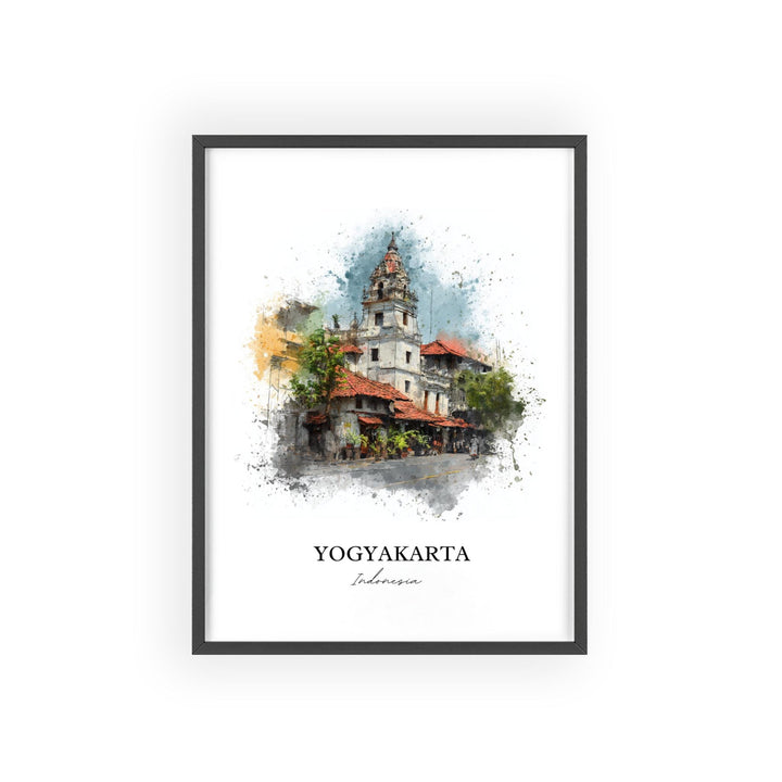 Yogyakarta, Indonesia – Watercolor Art Print
