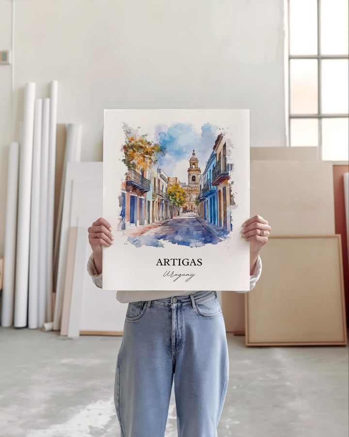 Artigas Uruguay Wall Art, Uruguay Print, Uruguay Watercolor Art, Artigas Gift, Travel Print, Travel Poster, Housewarming Gift