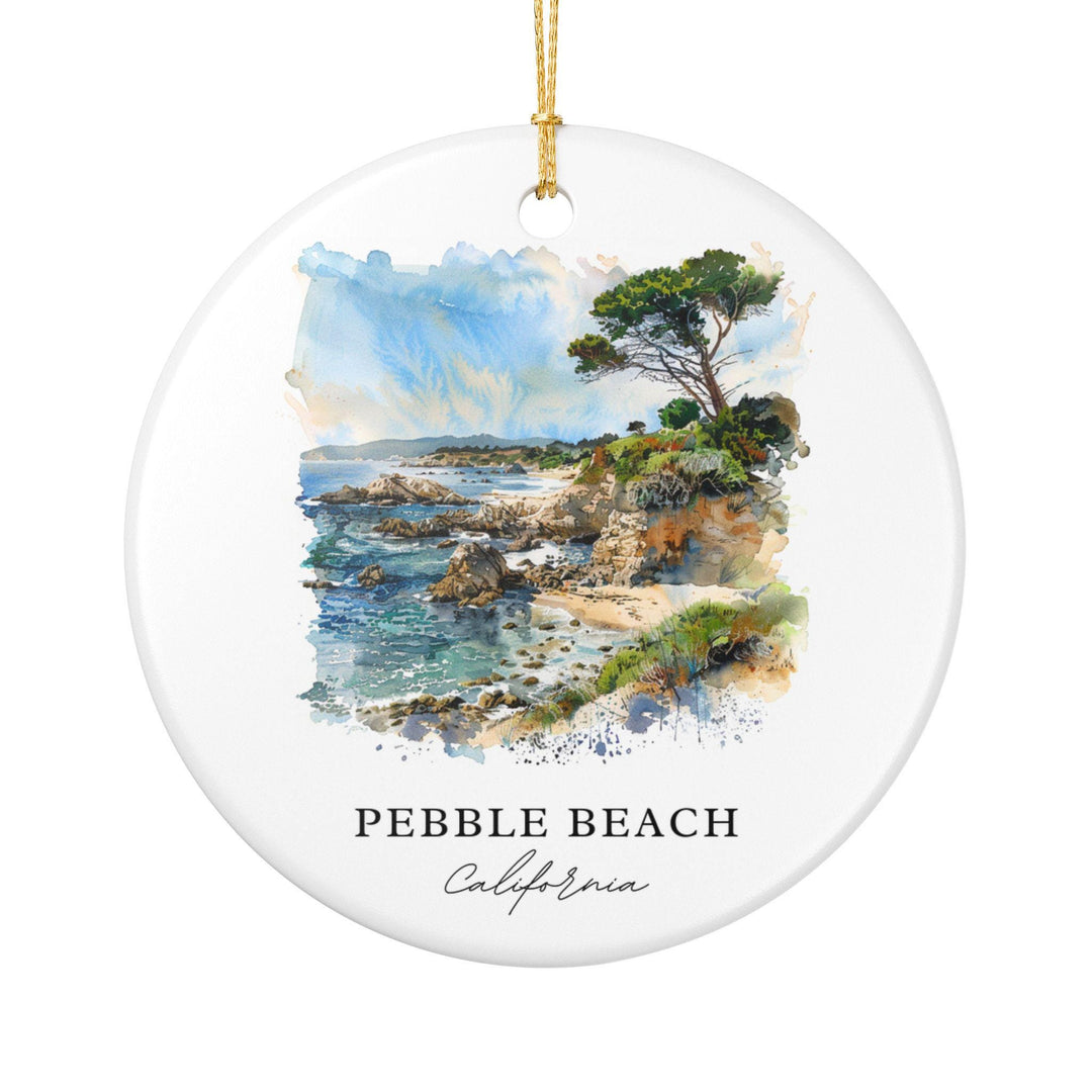 Pebble Beach CA Ornament: Unique Pebble Beach Souvenir, Pebble Beach Xmas Decor, and Authentic Pebble Beach California Gift