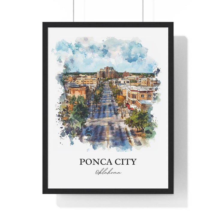 Ponca City OK Wall Art, Kay County Print, Oklahoma Watercolor Art, Ponca City OK Gift, Travel Print, Travel Poster, Housewarming Gift