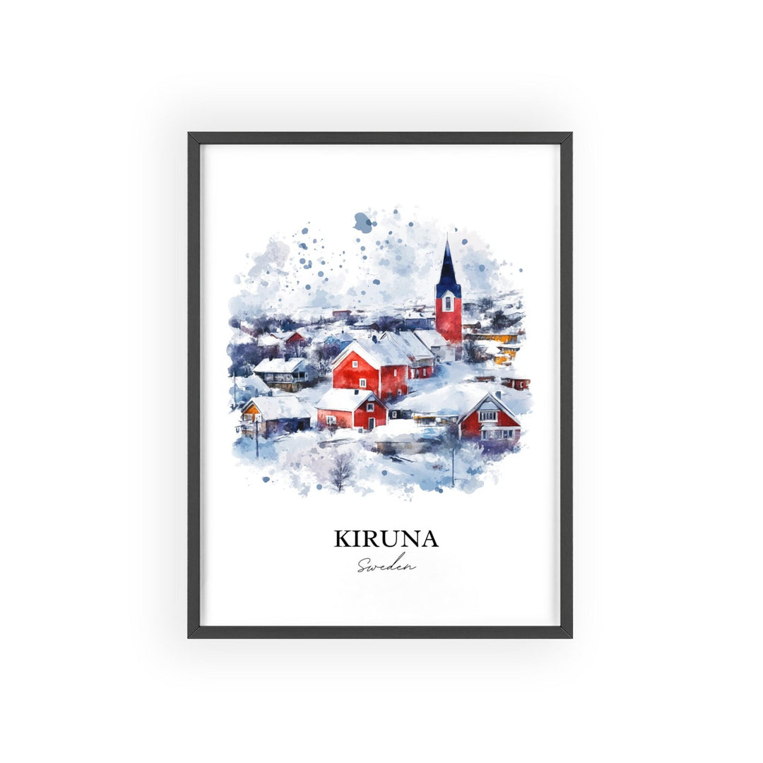Kiruna Travel Print Wall Art Kiruna Wall Hanging Home Décor Kiruna Gift Art Lovers Sweden Art Lover Gift Kiruna Poster