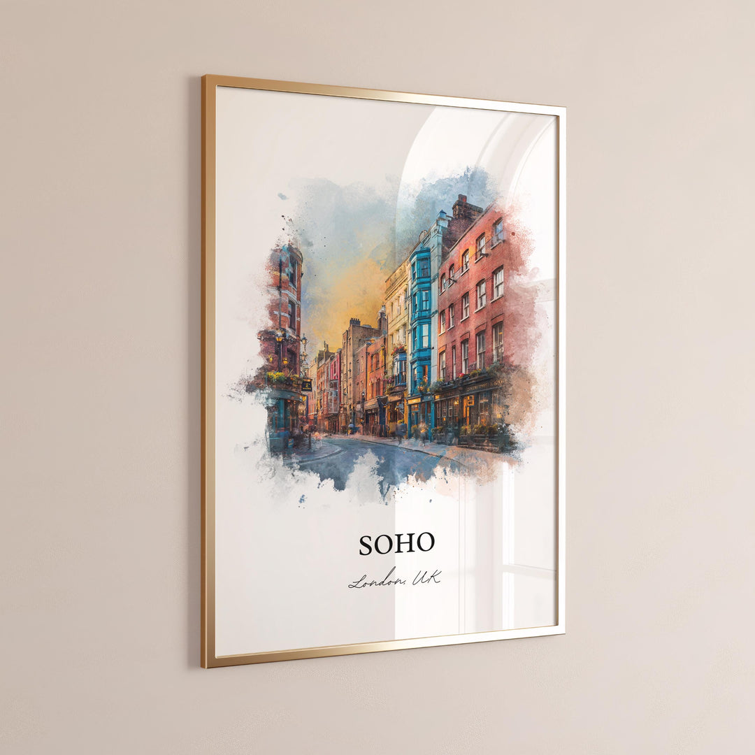 Soho London, England – Watercolor Art Print
