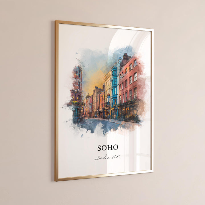Soho London, England – Watercolor Art Print
