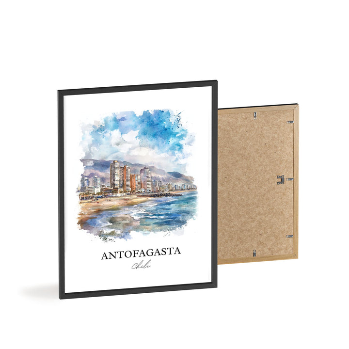 Antofagasta Chile Wall Art, Atacama Desert Print, Chile Watercolor Art, Antofagasta Gift, Travel Print, Travel Poster, Housewarming Gift