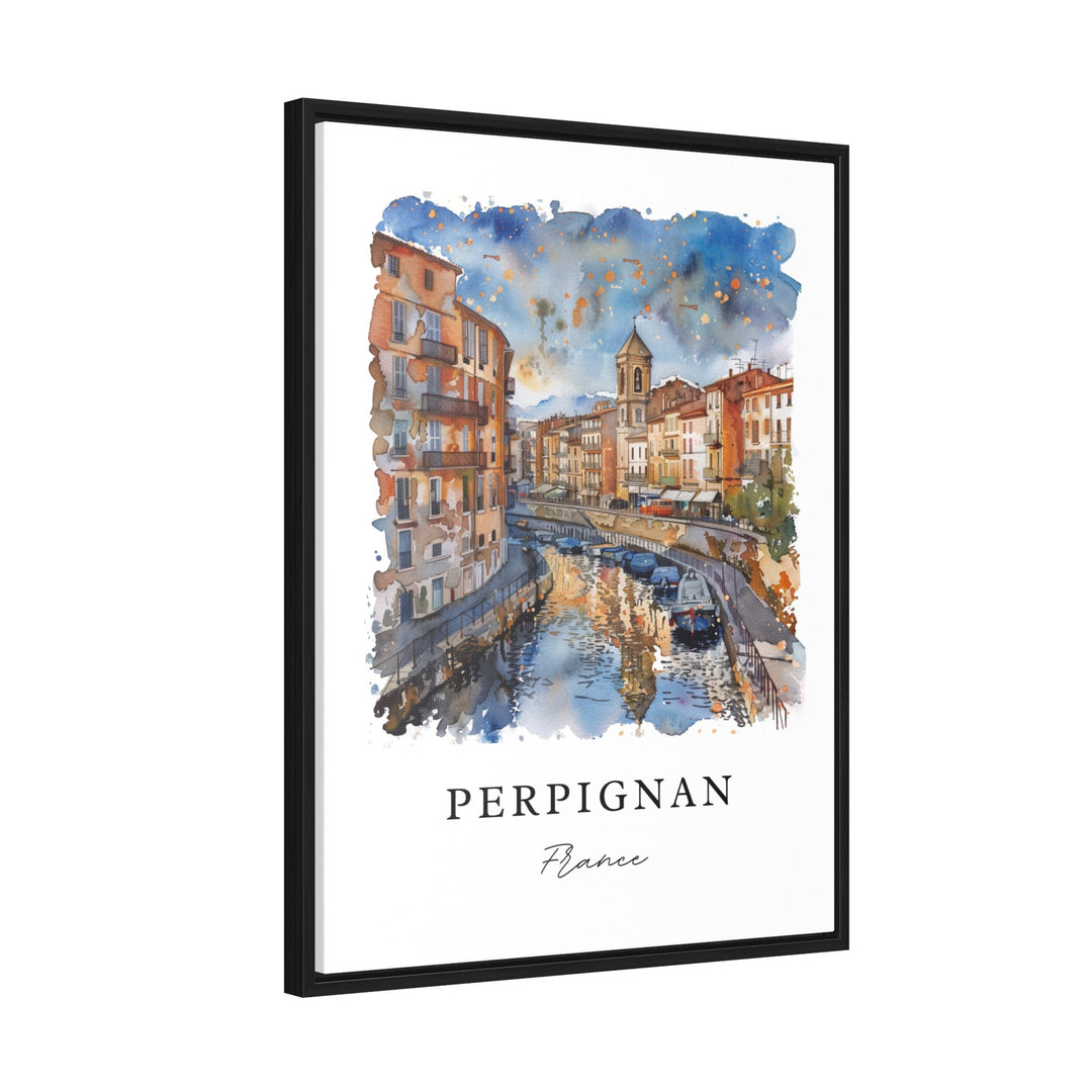 Perpignan Wall Art, Perpignan France Print, Pyrenees Watercolor Art, Perpignan France Gift,