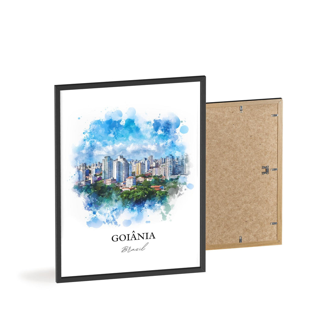 Goiânia Wall Art, Goiás State Print, Brazil Watercolor Art, Goiânia Brazil Gift, Travel Print, Travel Poster, Housewarming Gift
