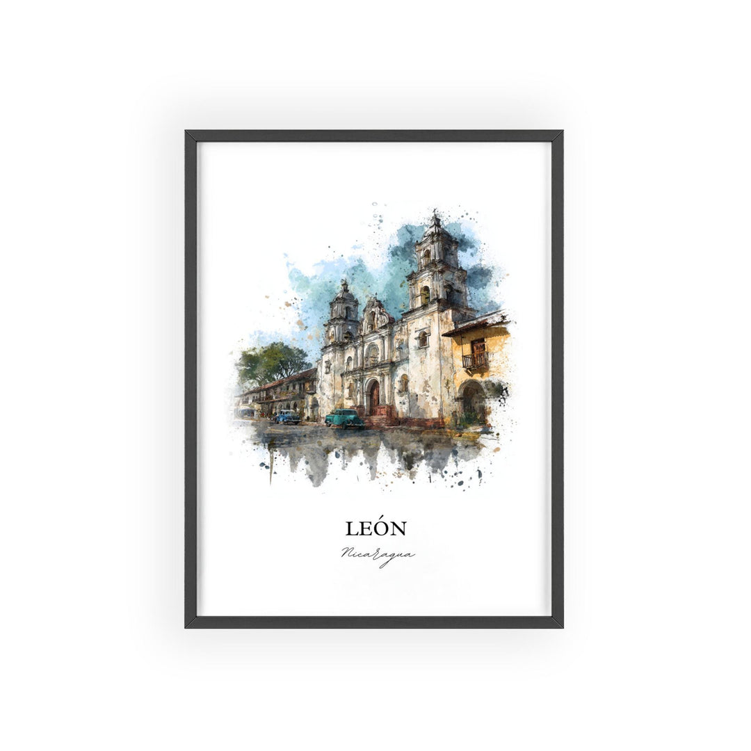 León, Nicaragua – Watercolor Art Print