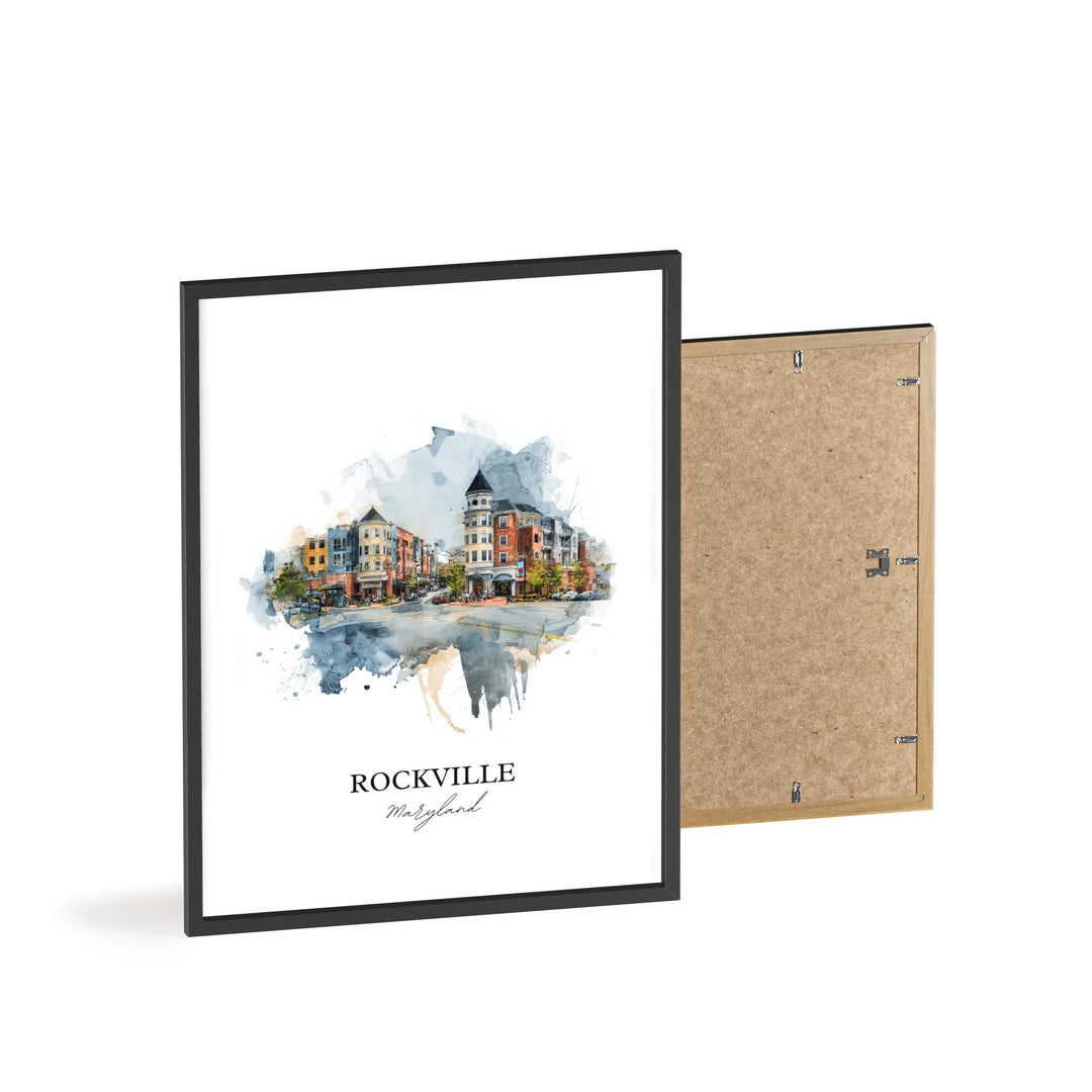 Rockville, Maryland, USA – Watercolor Art Print
