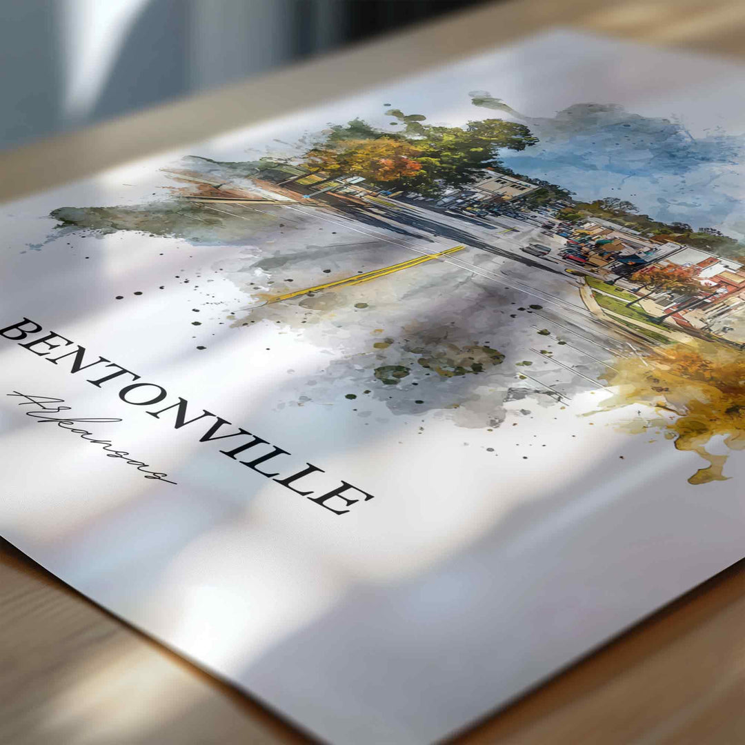 Bentonville, Arkansas – Watercolor Art Print